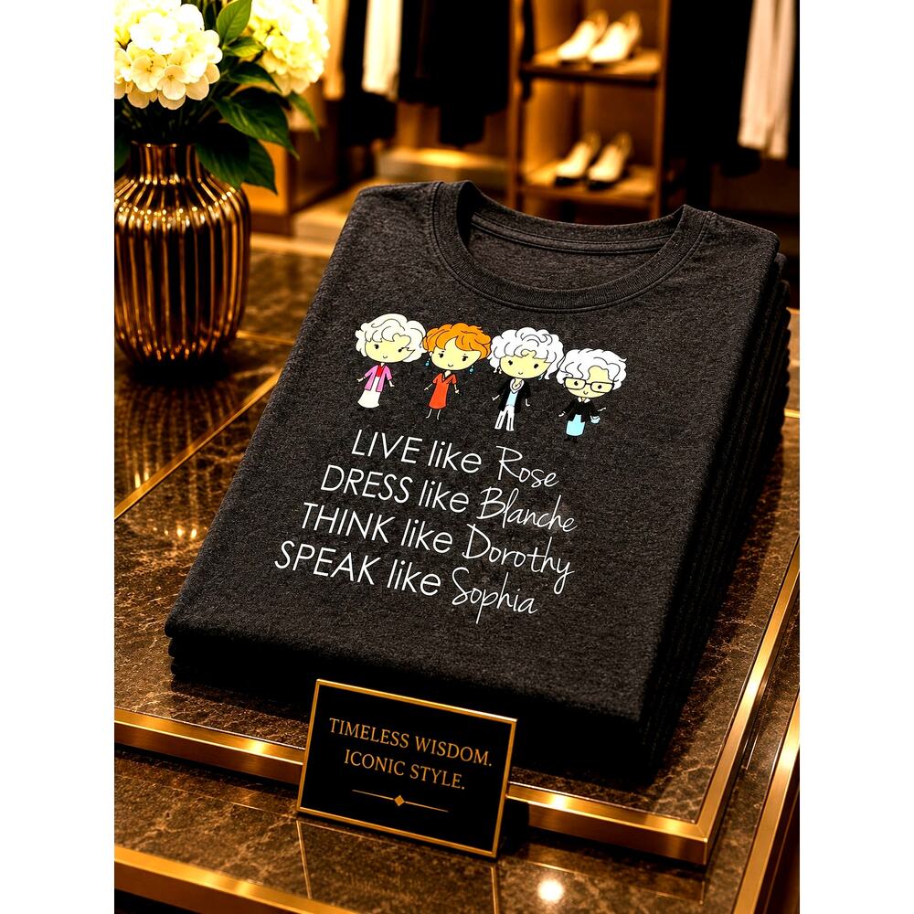 Live Like Rose Golden Girls T Shirt Dark Gray Size 4